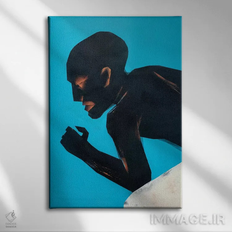 تابلو مدرن حرکات II اثر وی کالونتو - نمای روبهرو روی دیوار