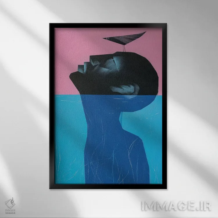 تابلو مدرن غرق شدن داوطلبانه II اثر وی کالونتو - نمای قابدار مشکی