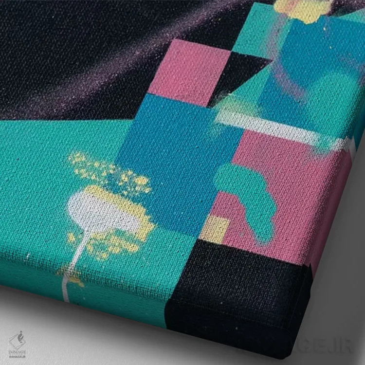 تابلو مدرن پادشاه اثر وی کالونتو - نمای نزدیک بافت بوم