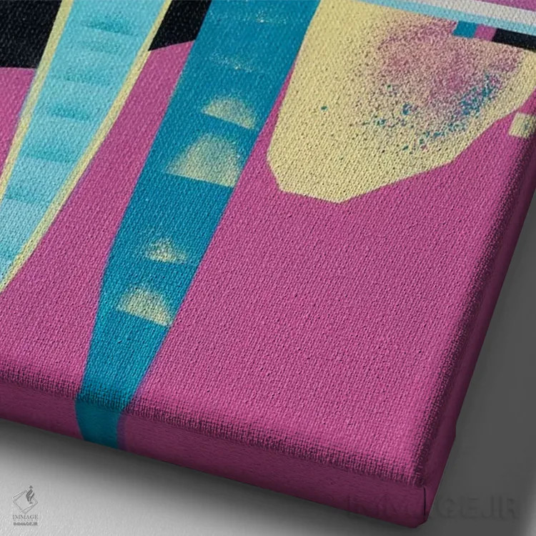 تابلو مدرن حال آینده II اثر وی کالونتو - نمای نزدیک بافت بوم