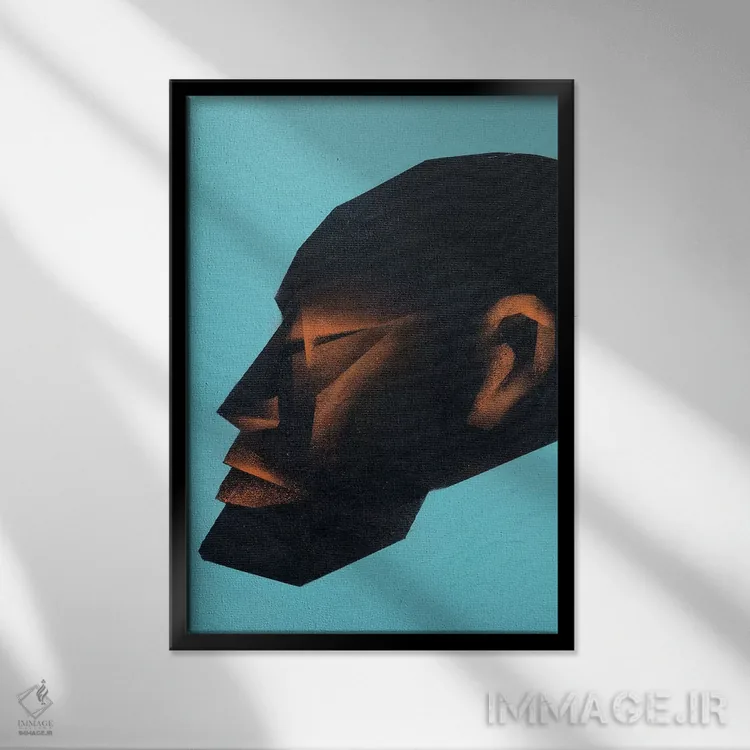تابلو مدرن سر I اثر وی کالونتو - نمای قابدار مشکی