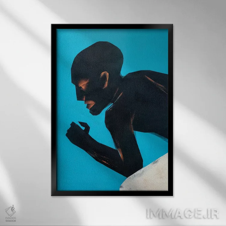 تابلو مدرن حرکات II اثر وی کالونتو - نمای قابدار مشکی