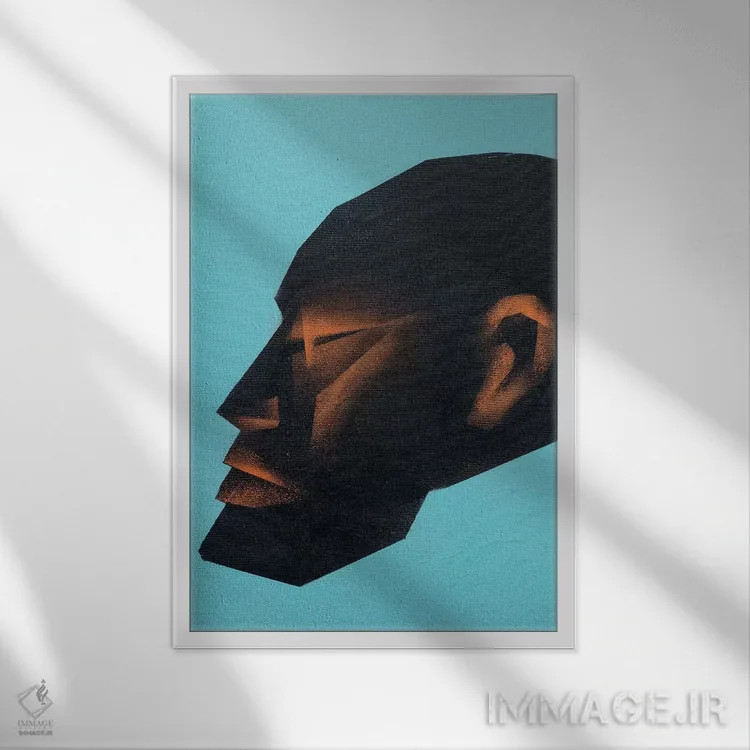 تابلو مدرن سر I اثر وی کالونتو - نمای قابدار سفید