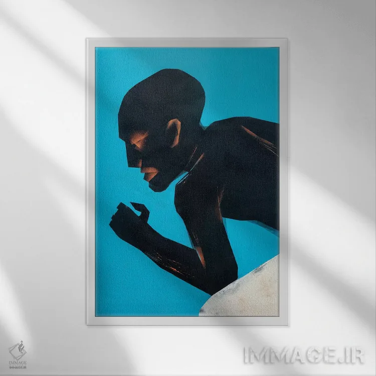 تابلو مدرن حرکات II اثر وی کالونتو - نمای قابدار سفید