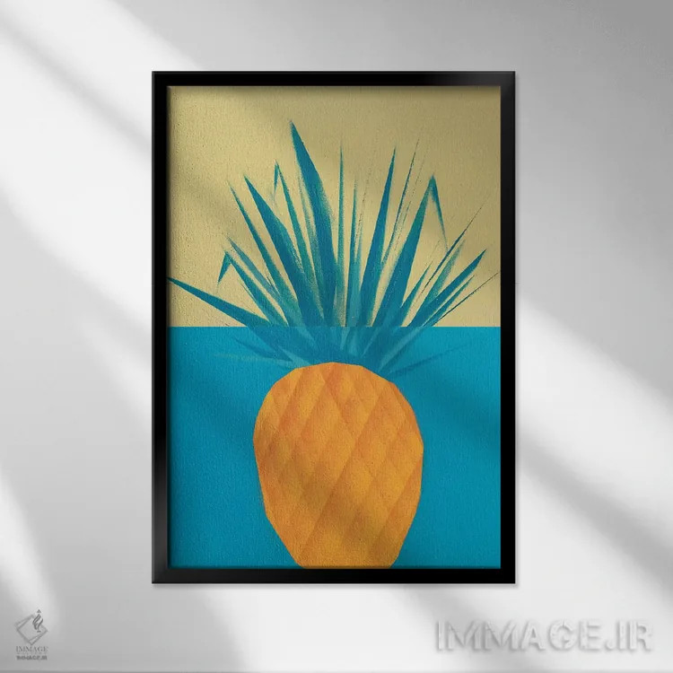 تابلو دکوراتیو آناناس اثر وی کالونتو - نمای قابدار مشکی