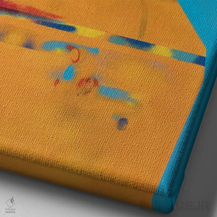 تابلو دکوراتیو پرتره زرد اثر وی کالونتو - نمای نزدیک بافت بوم