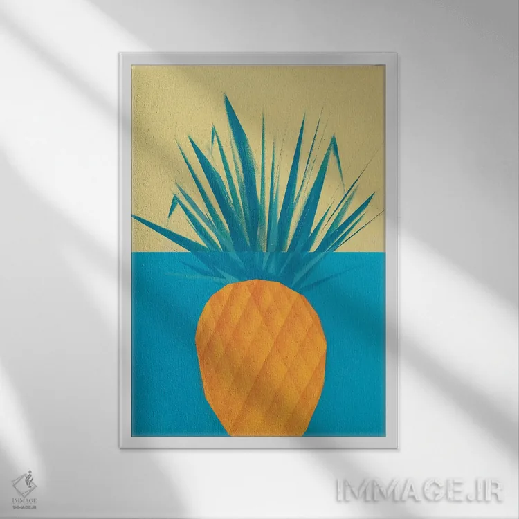 تابلو دکوراتیو آناناس اثر وی کالونتو - نمای قابدار سفید