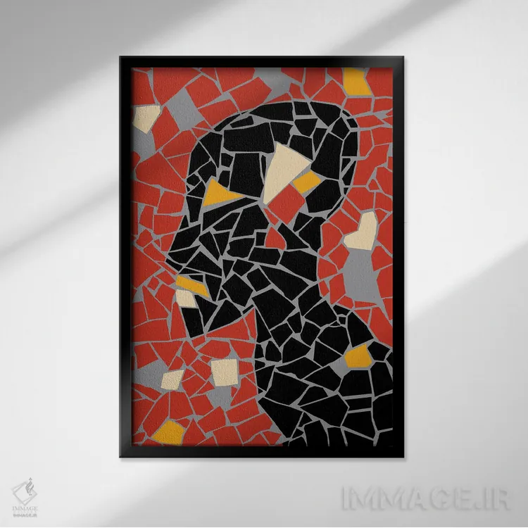 تابلو دکوراتیو خرده ها اثر وی کالونتو - نمای قابدار مشکی