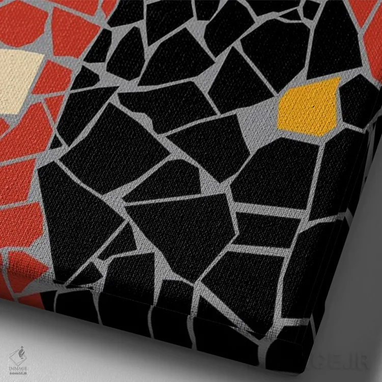 تابلو دکوراتیو خرده ها اثر وی کالونتو - نمای نزدیک بافت بوم