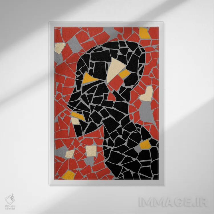 تابلو دکوراتیو خرده ها اثر وی کالونتو - نمای قابدار سفید