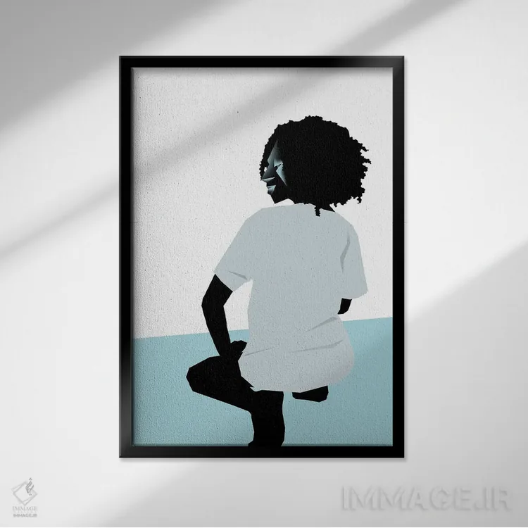 تابلو دکوراتیو ساحل سرد اثر وی کالونتو - نمای قابدار مشکی