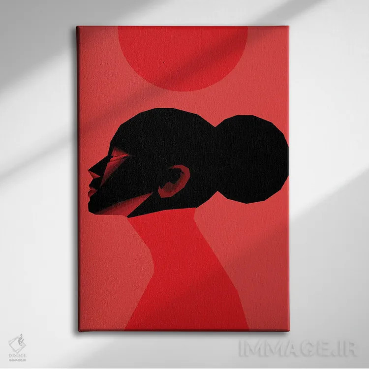 تابلو دکوراتیو زن خورشید سرخ اثر وی کالونتو - نمای روبهرو روی دیوار