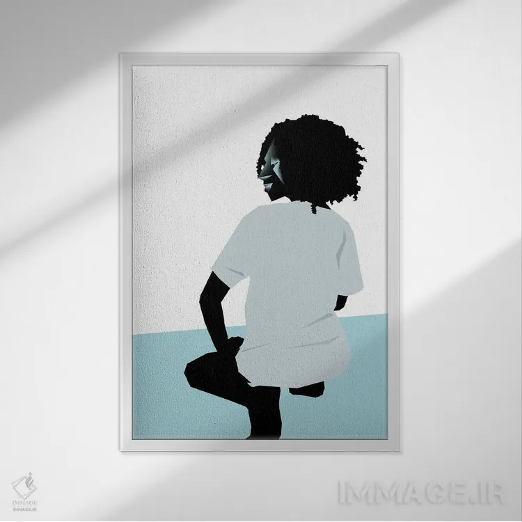 تابلو دکوراتیو ساحل سرد اثر وی کالونتو - نمای قابدار سفید