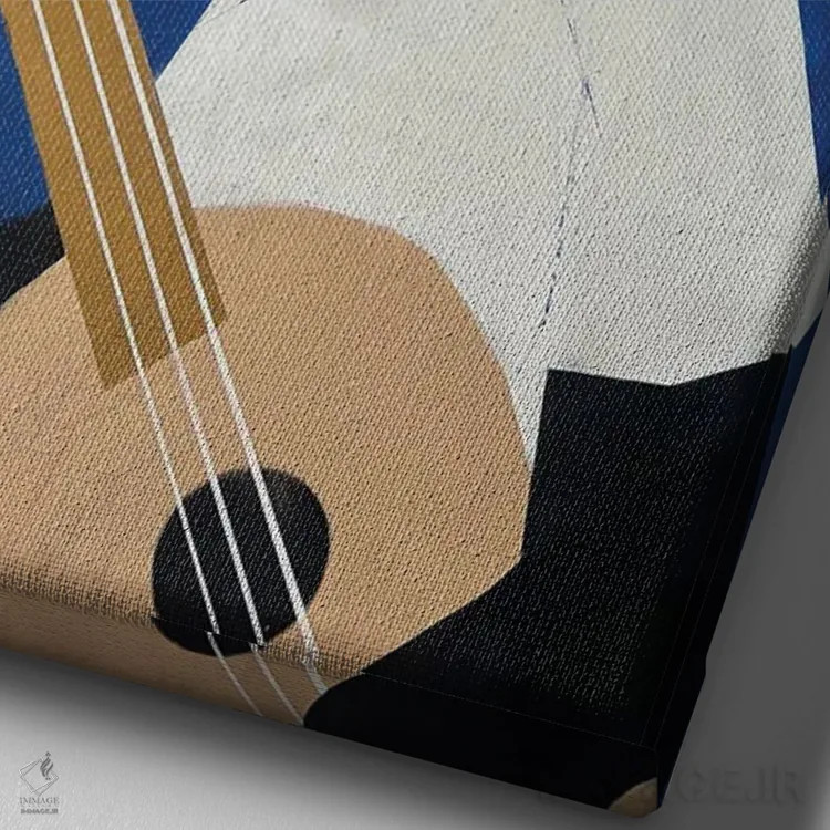 تابلو مدرن گیتاریست تنها اثر وی کالونتو - نمای نزدیک بافت بوم