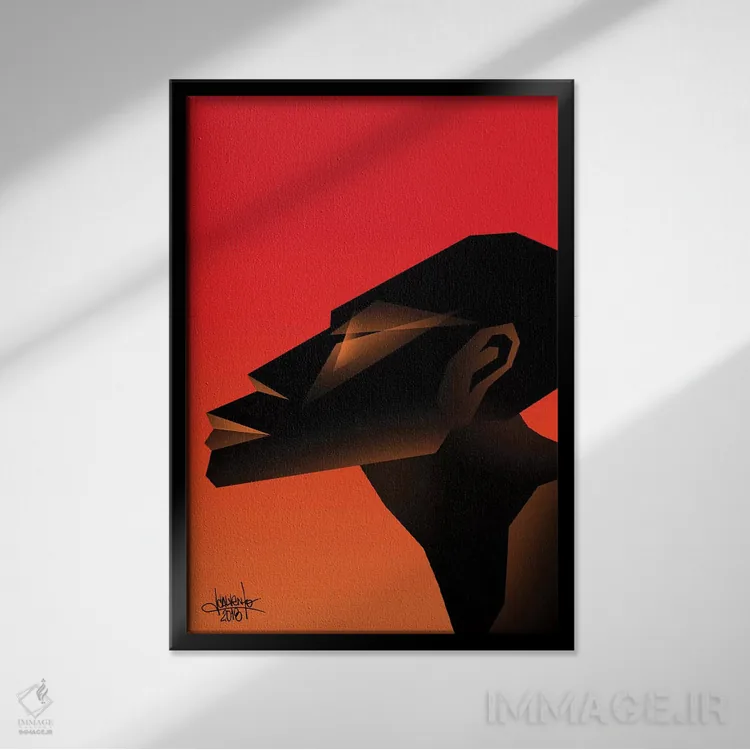 تابلو دکوراتیو خشک IV اثر وی کالونتو - نمای قابدار مشکی