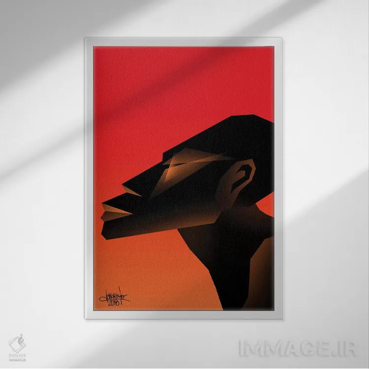 تابلو دکوراتیو خشک IV اثر وی کالونتو - نمای قابدار سفید