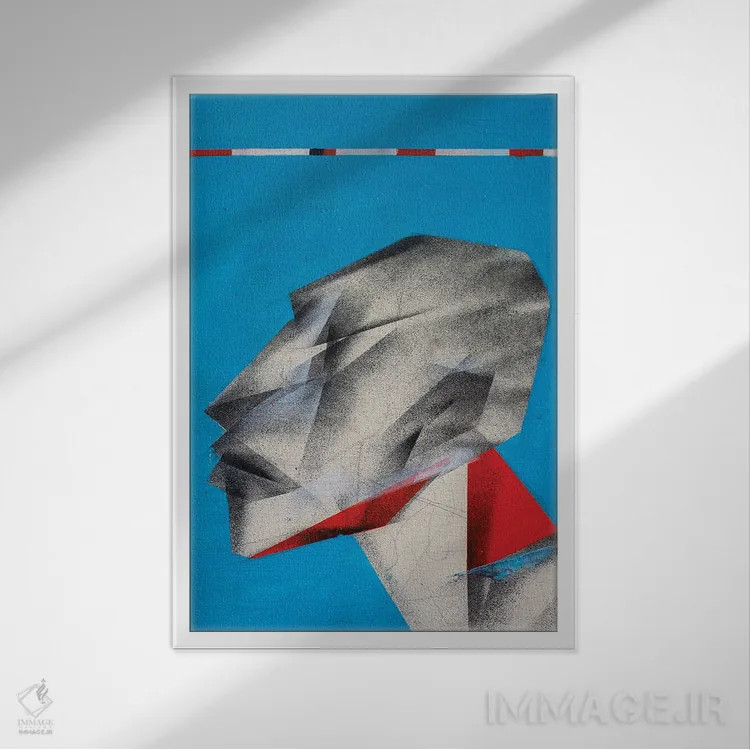 تابلو دکوراتیو طرح I اثر وی کالونتو - نمای قابدار سفید