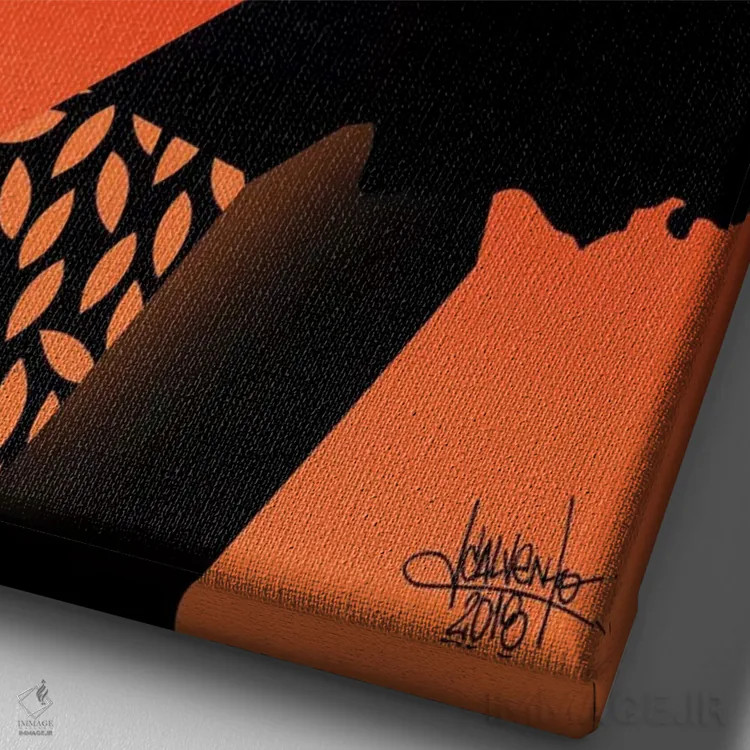 تابلو دکوراتیو خشک V اثر وی کالونتو - نمای نزدیک بافت بوم