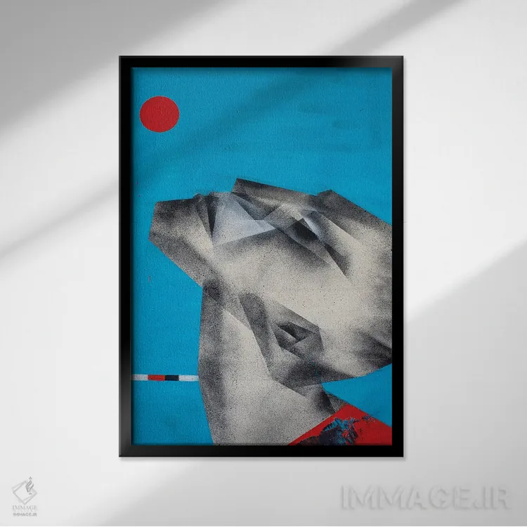 تابلو دکوراتیو طرح II اثر وی کالونتو - نمای قابدار مشکی