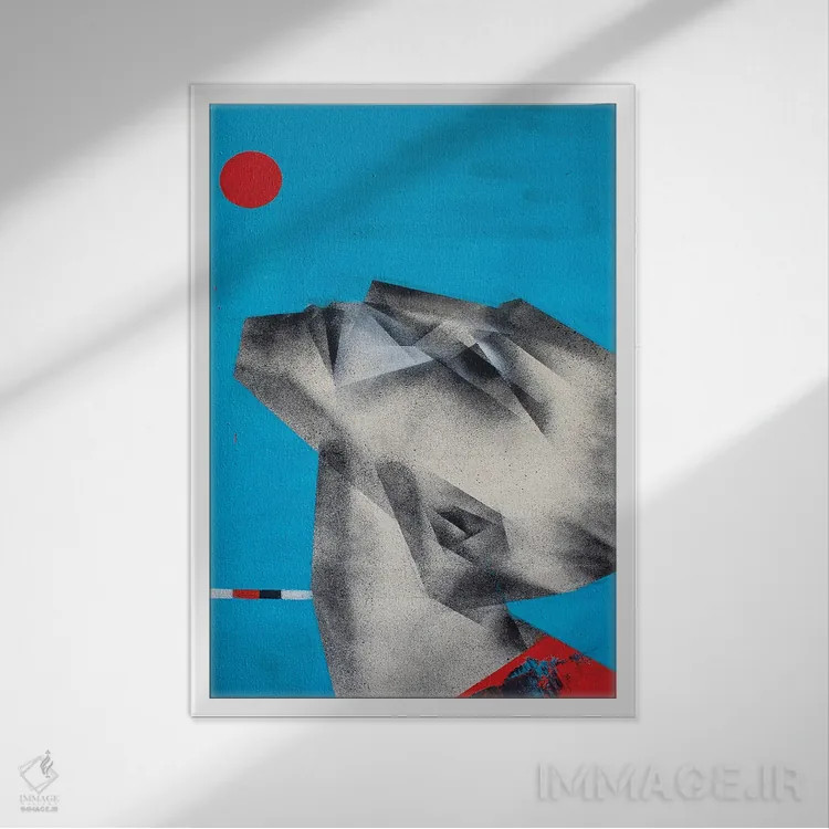 تابلو دکوراتیو طرح II اثر وی کالونتو - نمای قابدار سفید