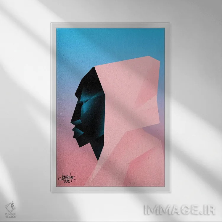 تابلو دکوراتیو فضا همان مکان است II اثر وی کالونتو - نمای قابدار سفید