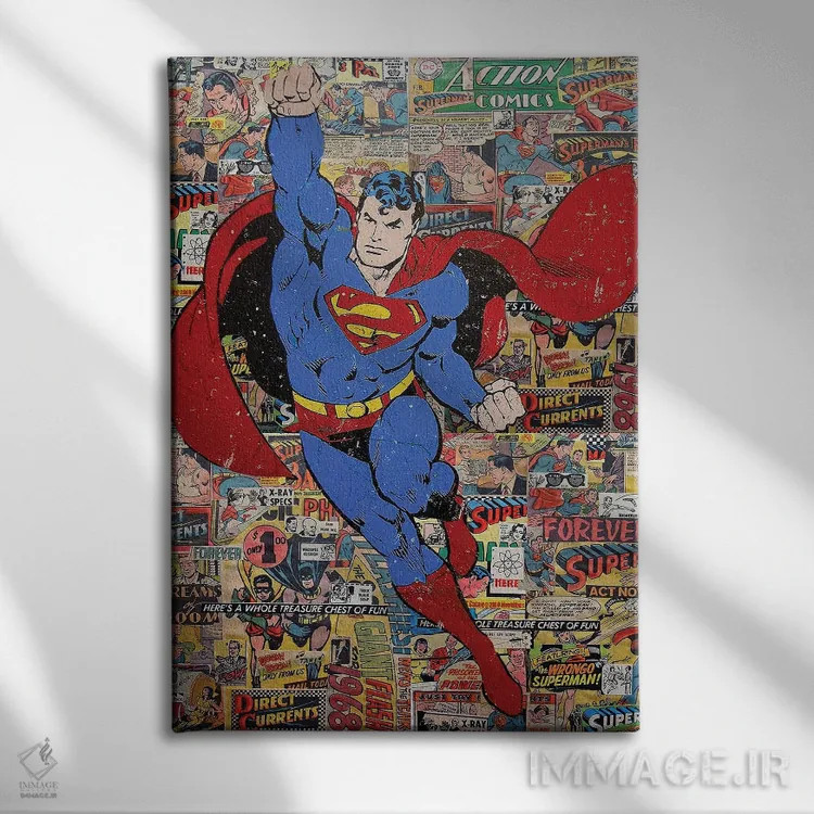 تابلو دکوراتیو سوپرمن اثر کارولین وندلین - نمای روبهرو روی دیوار
