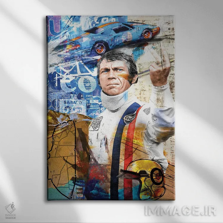 تابلو دکوراتیو استیو مک کویین اثر کارولین وندلین - نمای روبهرو روی دیوار