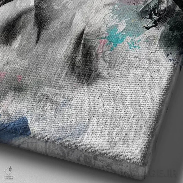 تابلو دکوراتیو داستان روی جلد V اثر کارولین وندلین - نمای نزدیک بافت بوم