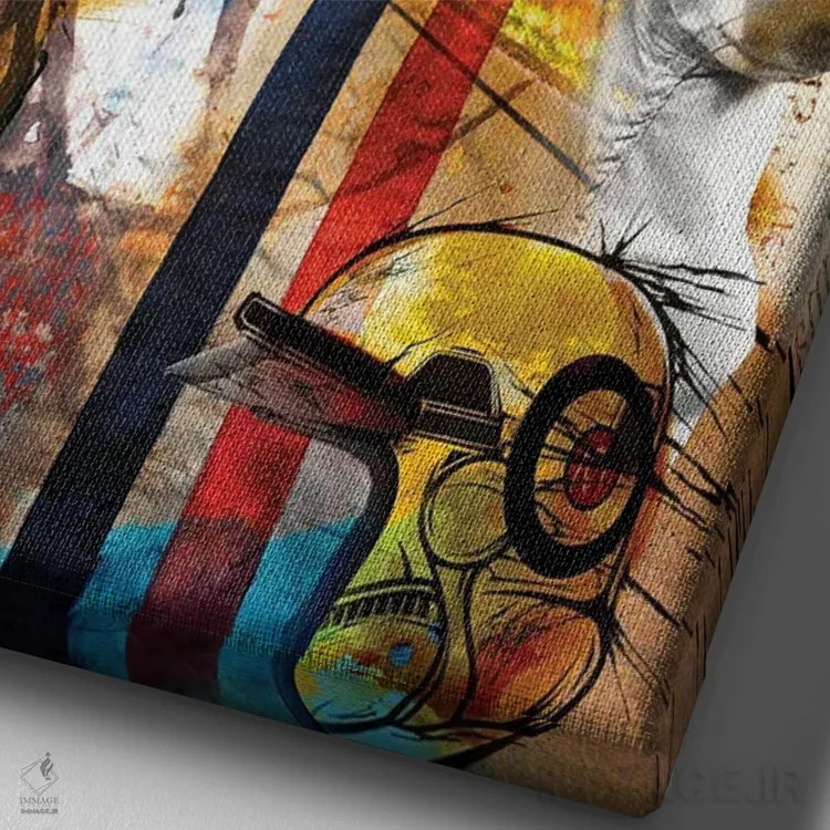 تابلو دکوراتیو استیو مک کویین اثر کارولین وندلین - نمای نزدیک بافت بوم