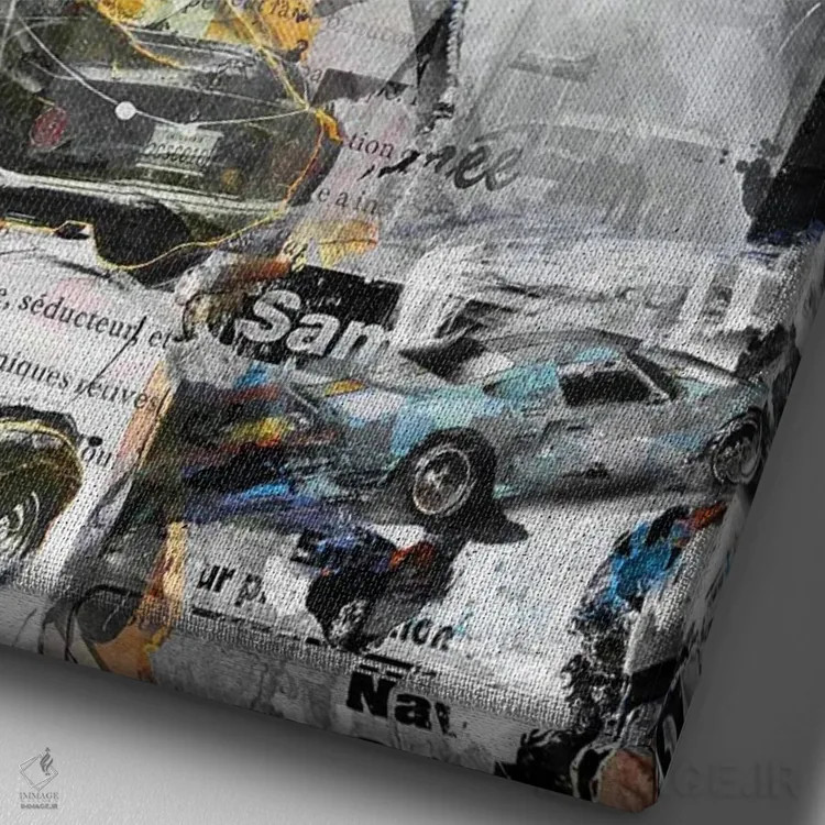 تابلو دکوراتیو مک کویین اثر کارولین وندلین - نمای نزدیک بافت بوم