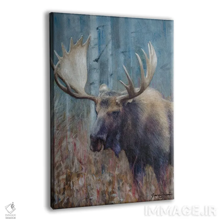 تابلو دکوراتیو مطالعه گوزن شمالی پاییزی اثر جیمز کوروین - نمای پرسپکتیو محصول