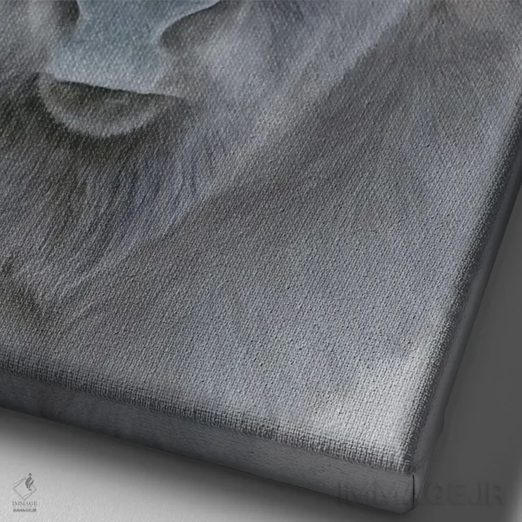 تابلو دکوراتیو گاو کوهان دار بزرگ اثر جیمز کوروین - نمای نزدیک بافت بوم