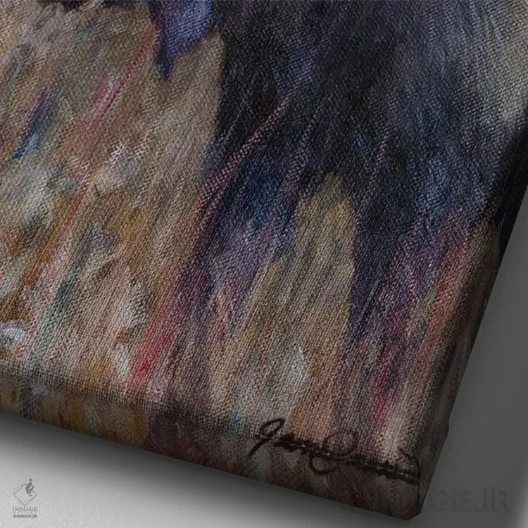 تابلو دکوراتیو مطالعه گوزن شمالی پاییزی اثر جیمز کوروین - نمای نزدیک بافت بوم