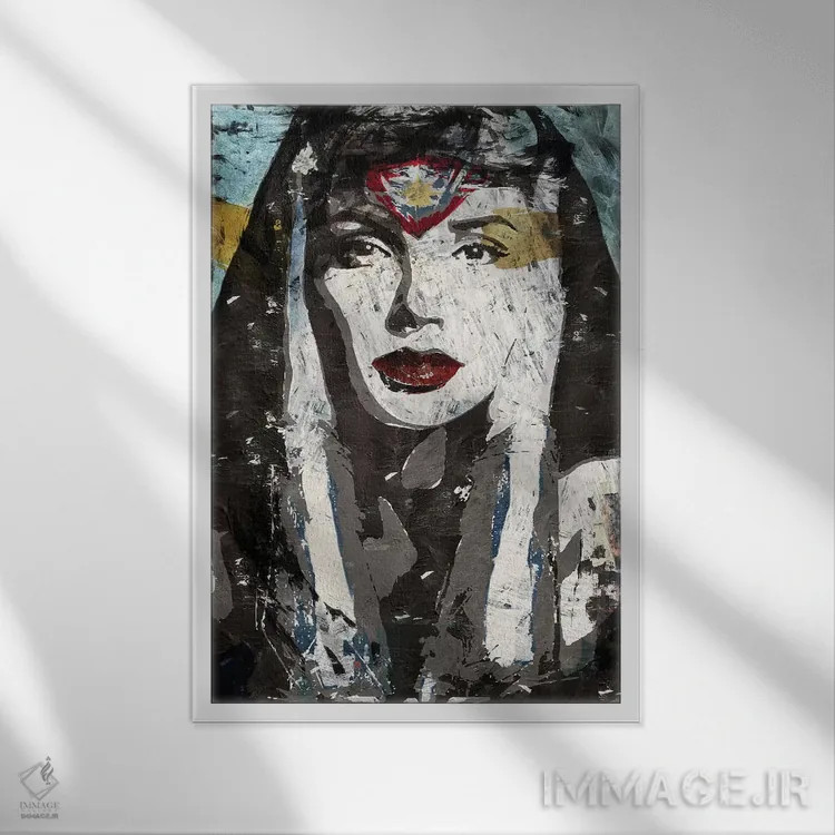 تابلو دکوراتیو واندروومن اثر کارولین وندلین - نمای قابدار سفید