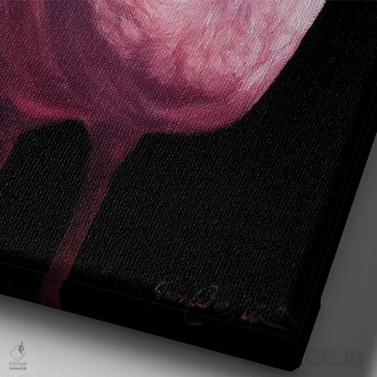 تابلو دکوراتیو فلامینگو V اثر جیمز کوروین - نمای نزدیک بافت بوم