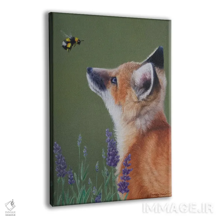 تابلو دکوراتیو روباه کوچک و زنبورعسل اثر جیمز کوروین - نمای پرسپکتیو محصول