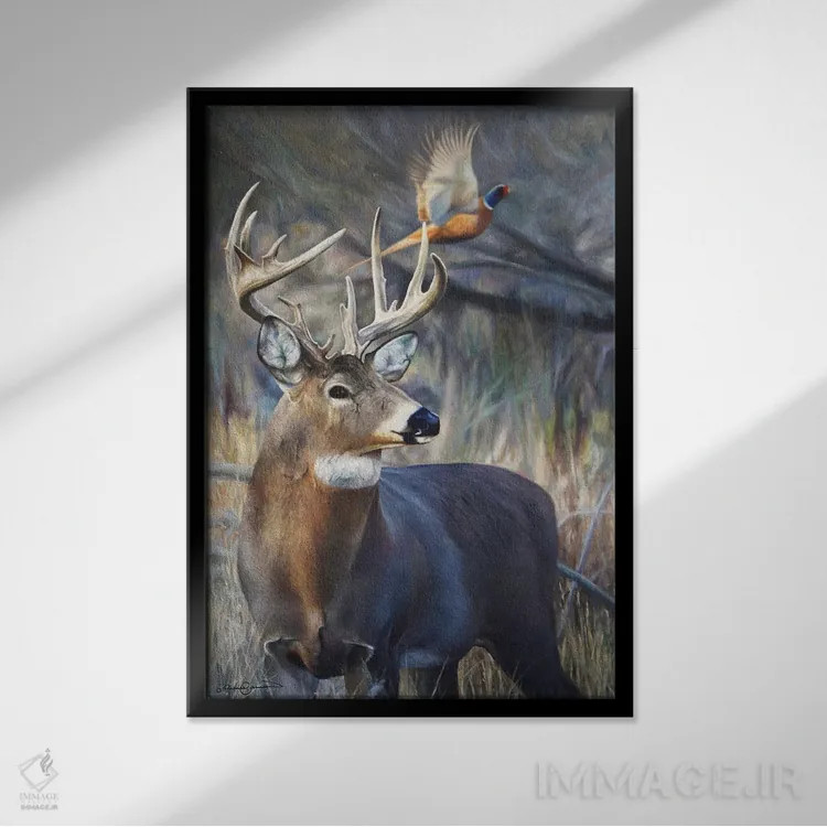 تابلو دکوراتیو شکستن شاخه اثر جیمز کوروین - نمای قابدار مشکی