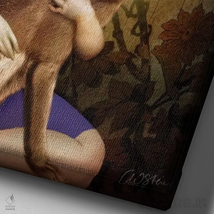 تابلو دکوراتیو ماه II اثر کاترین ولز-استاین - نمای نزدیک بافت بوم