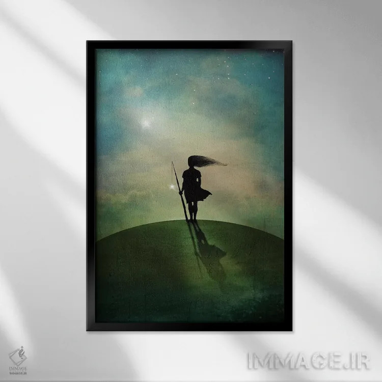 تابلو دکوراتیو ستاره بامدادی اثر کاترین ولز-استاین - نمای قابدار مشکی