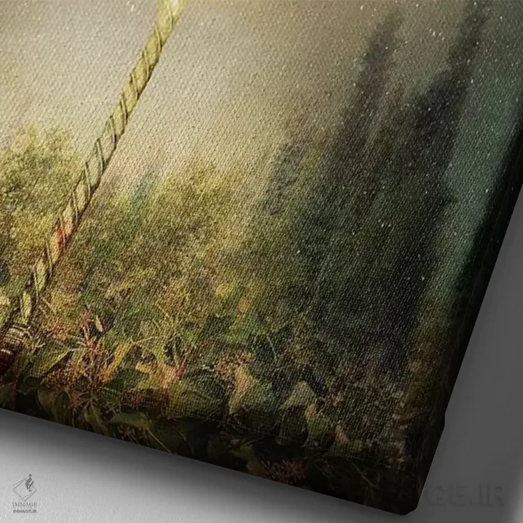 تابلو دکوراتیو شوالیه چوبدست ها اثر کاترین ولز-استاین - نمای نزدیک بافت بوم