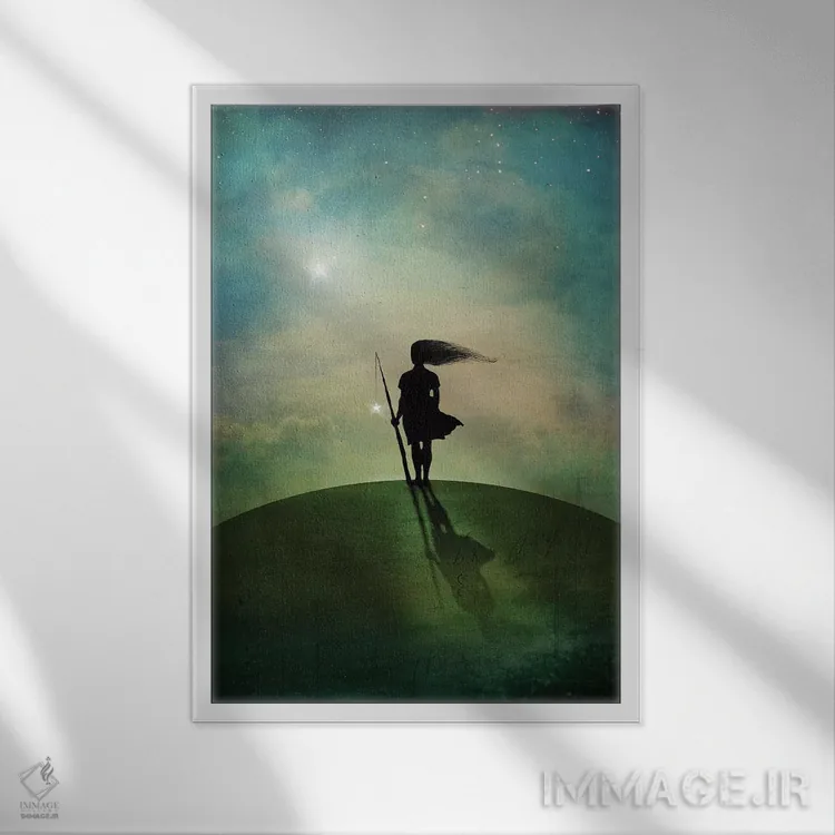 تابلو دکوراتیو ستاره بامدادی اثر کاترین ولز-استاین - نمای قابدار سفید