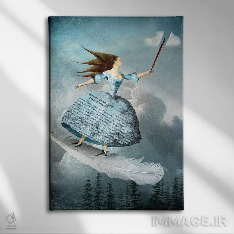 تابلو دکوراتیو شوالیه شمشیرها اثر کاترین ولز-استاین - نمای روبهرو روی دیوار