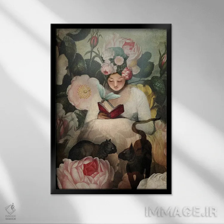 تابلو دکوراتیو مطالعه اثر کاترین ولز-استاین - نمای قابدار مشکی