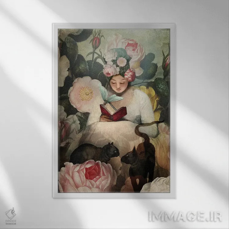 تابلو دکوراتیو مطالعه اثر کاترین ولز-استاین - نمای قابدار سفید