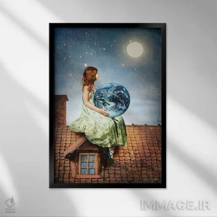 تابلو دکوراتیو از چوبدست ها II اثر کاترین ولز-استاین - نمای قابدار مشکی