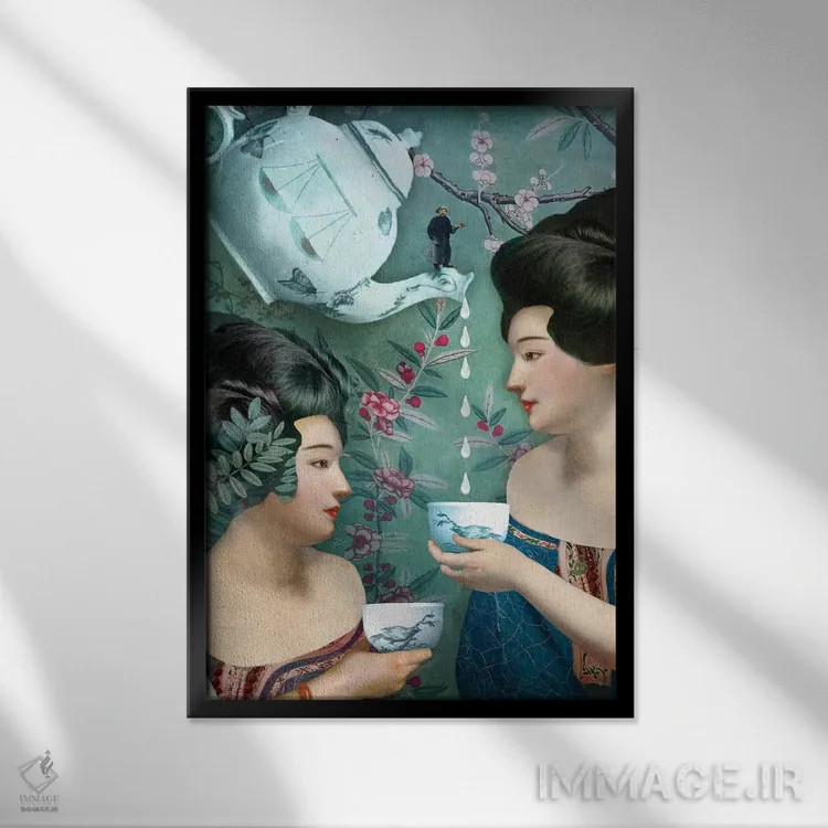 تابلو دکوراتیو شش سکه اثر کاترین ولز-استاین - نمای قابدار مشکی