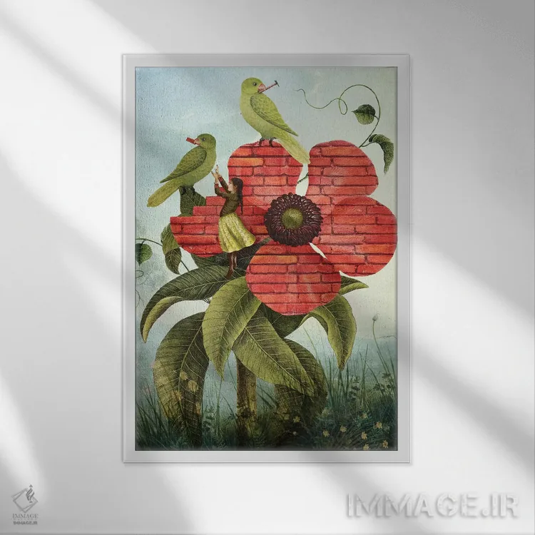 تابلو دکوراتیو سه سکه اثر کاترین ولز-استاین - نمای قابدار سفید