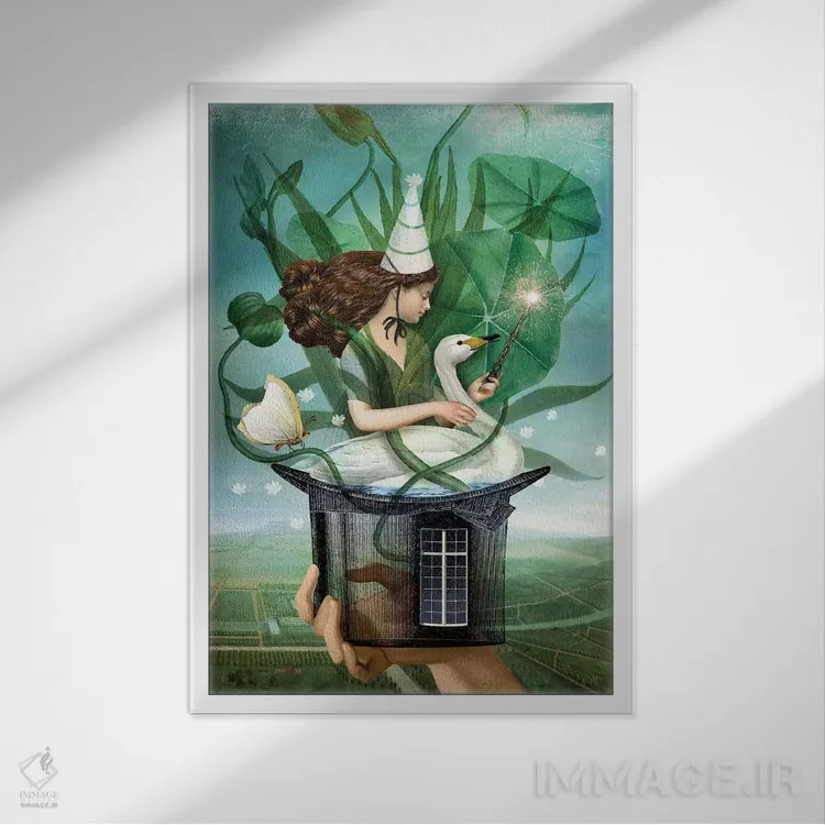 تابلو دکوراتیو جادوگر اثر کاترین ولز-استاین - نمای قابدار سفید