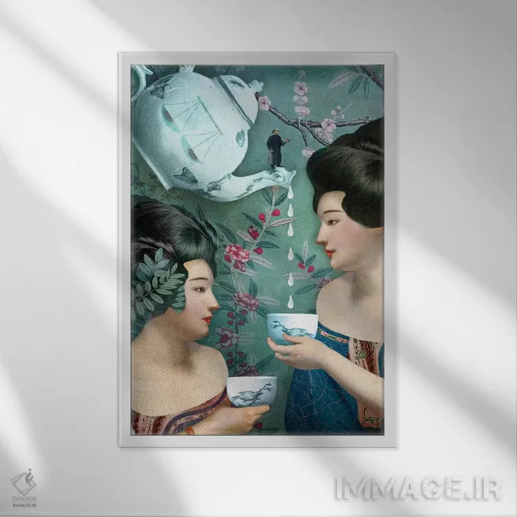 تابلو دکوراتیو شش سکه اثر کاترین ولز-استاین - نمای قابدار سفید