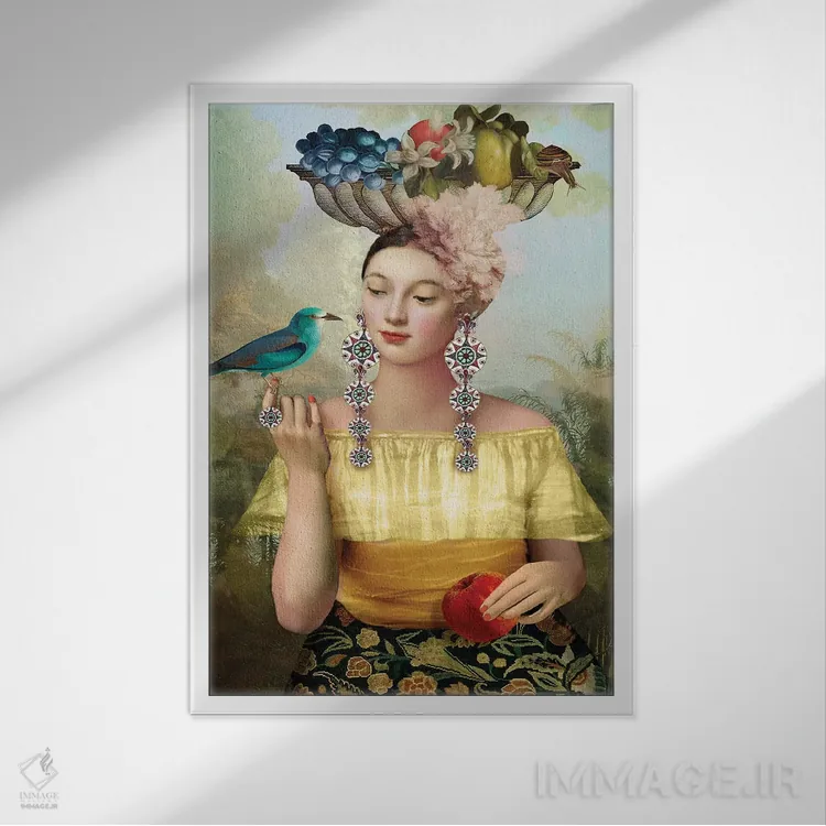 تابلو دکوراتیو نه سکه اثر کاترین ولز-استاین - نمای قابدار سفید